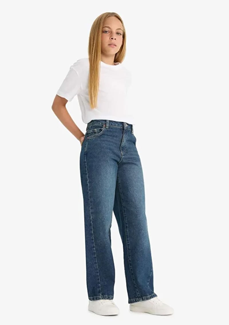 F7541A8Dfa Kız Çocuk Mavi Jean Pantolon