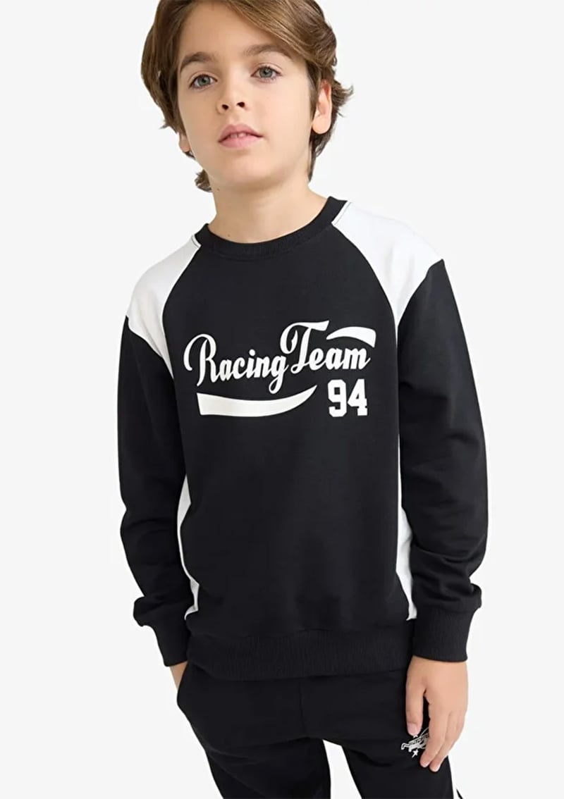F1965A8Dfa Erkek Çocuk Siyah Sweatshirt