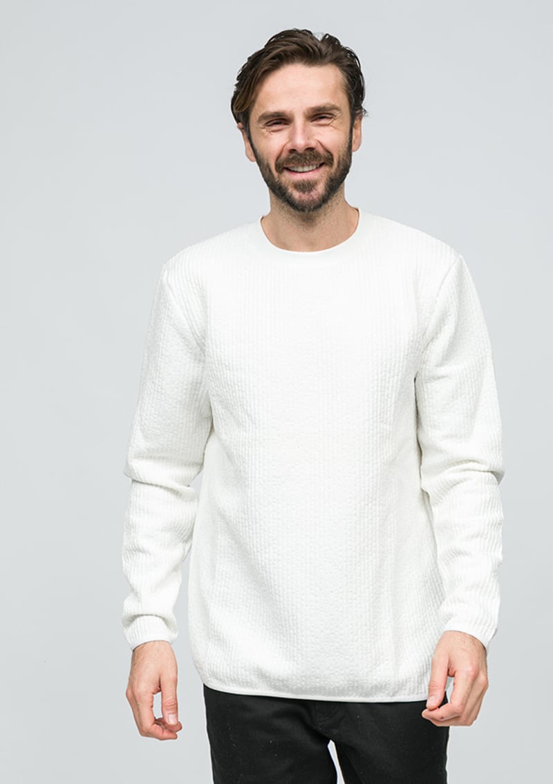Joe53440 Erkek Beyaz Sweatshirt
