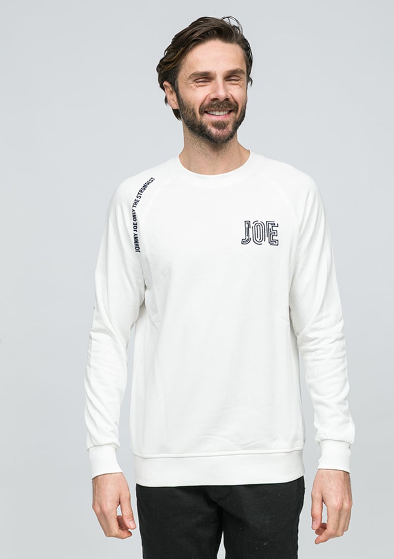 Joe53320 Erkek Beyaz Sweatshirt