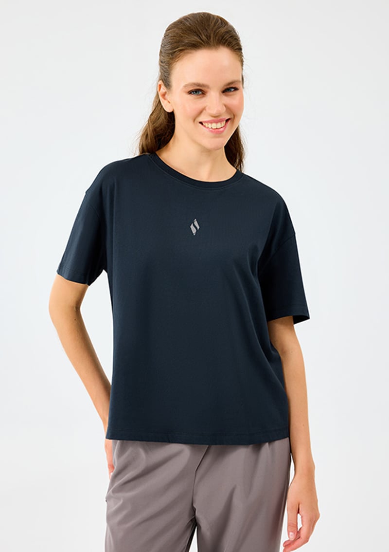 S2520257-3817 Kadın Siyah Baskılı T-shirt