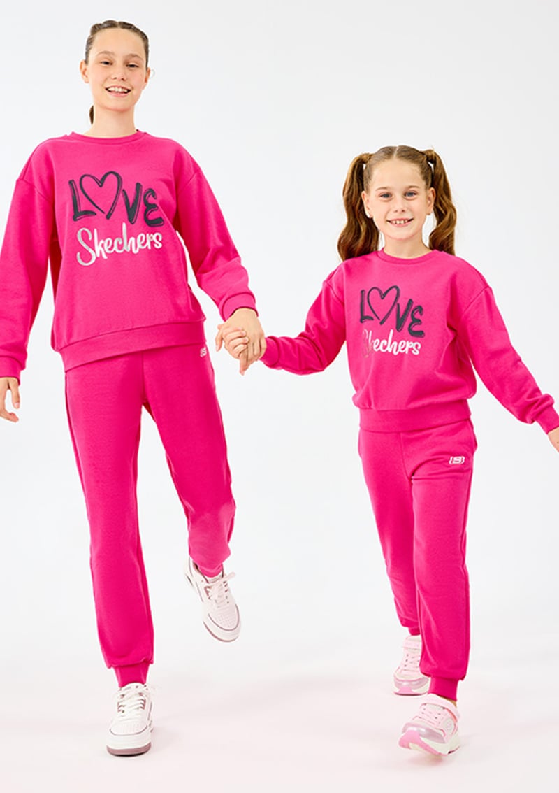 Sk2520006-3586 Kız Çocuk Pembe Eşofman
