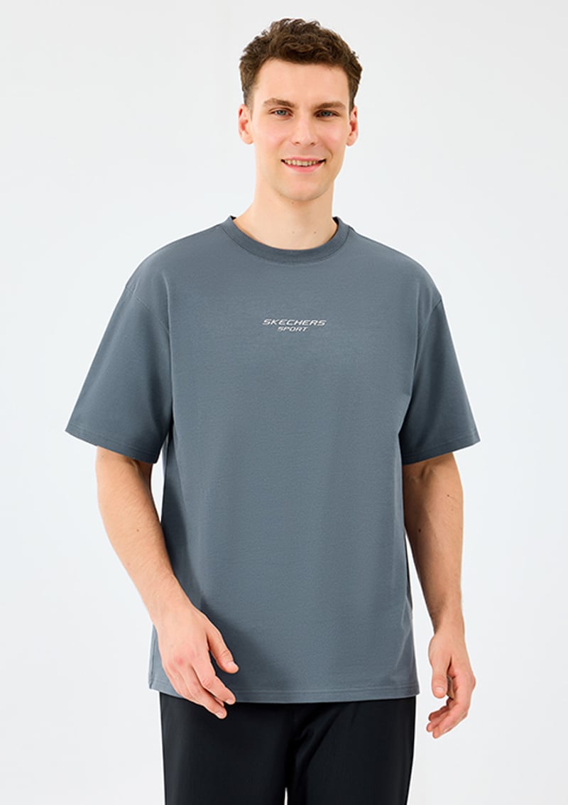 S231094-3998 Erkek Gri Oversize T-shirt
