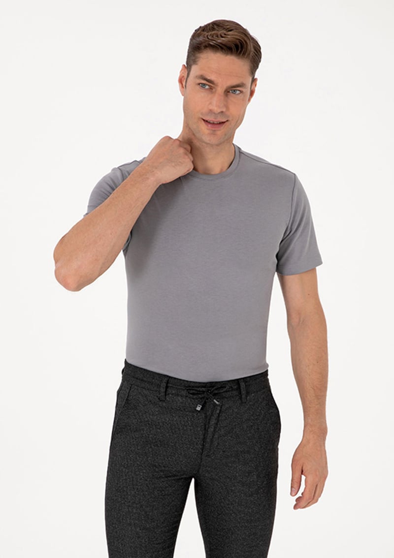 T117110441.2229600 Erkek Gri Regular T-shirt