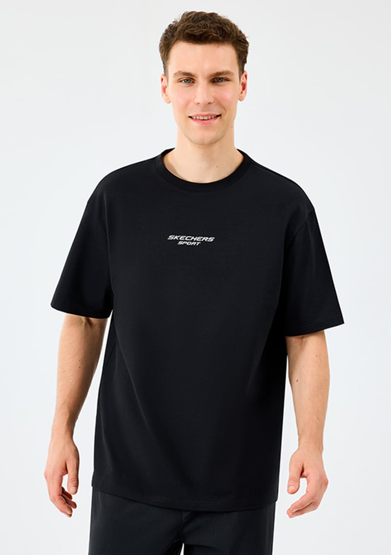 S231094-3817 Erkek Siyah Oversize T-shirt