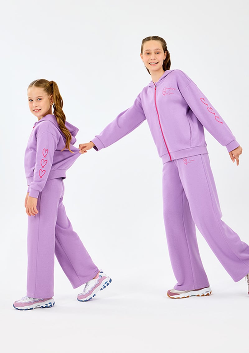 Sk2520009-4009 Kız Çocuk Mor Sweatshirt