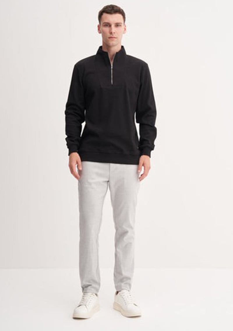 53075 Erkek Siyah Sweatshirt