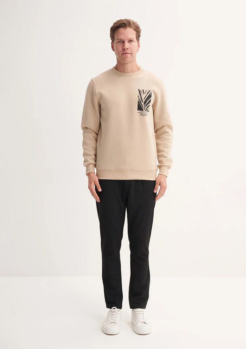 53805 Erkek Bej Sweatshirt