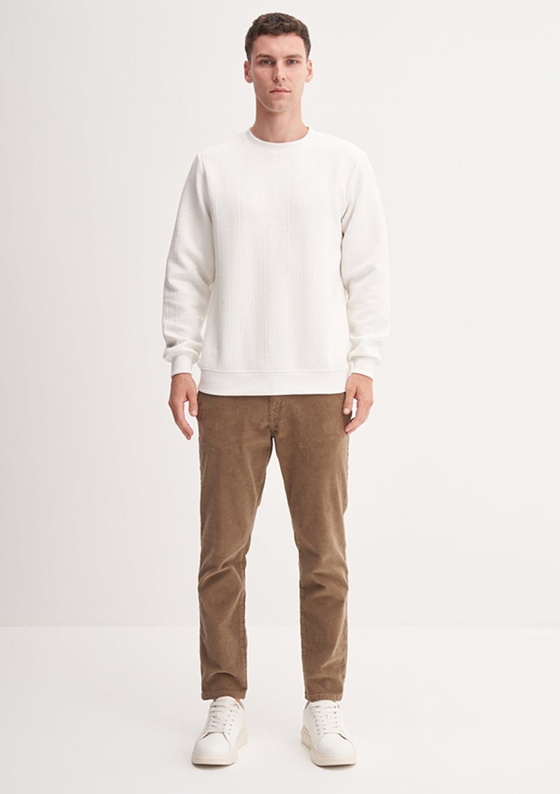 53395 Erkek Beyaz Sweatshirt
