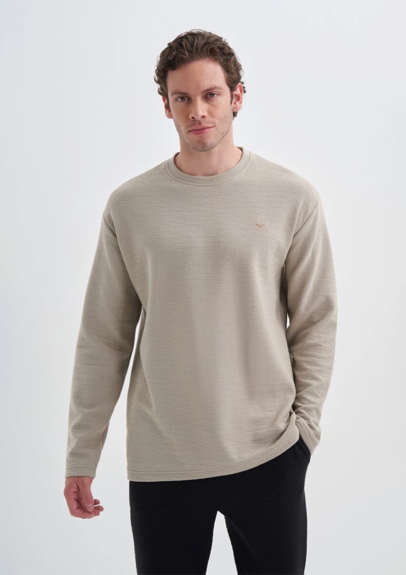 50690 Erkek Bej Sweatshirt