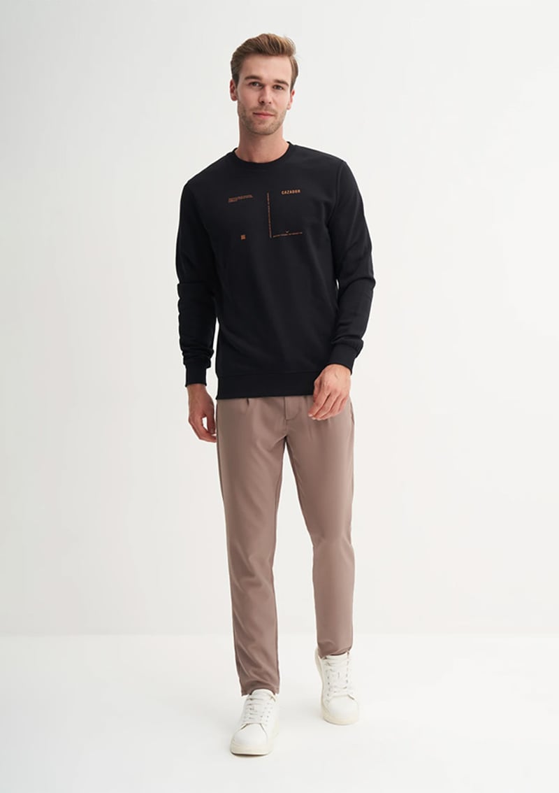 56180 Erkek Siyah Sweatshirt