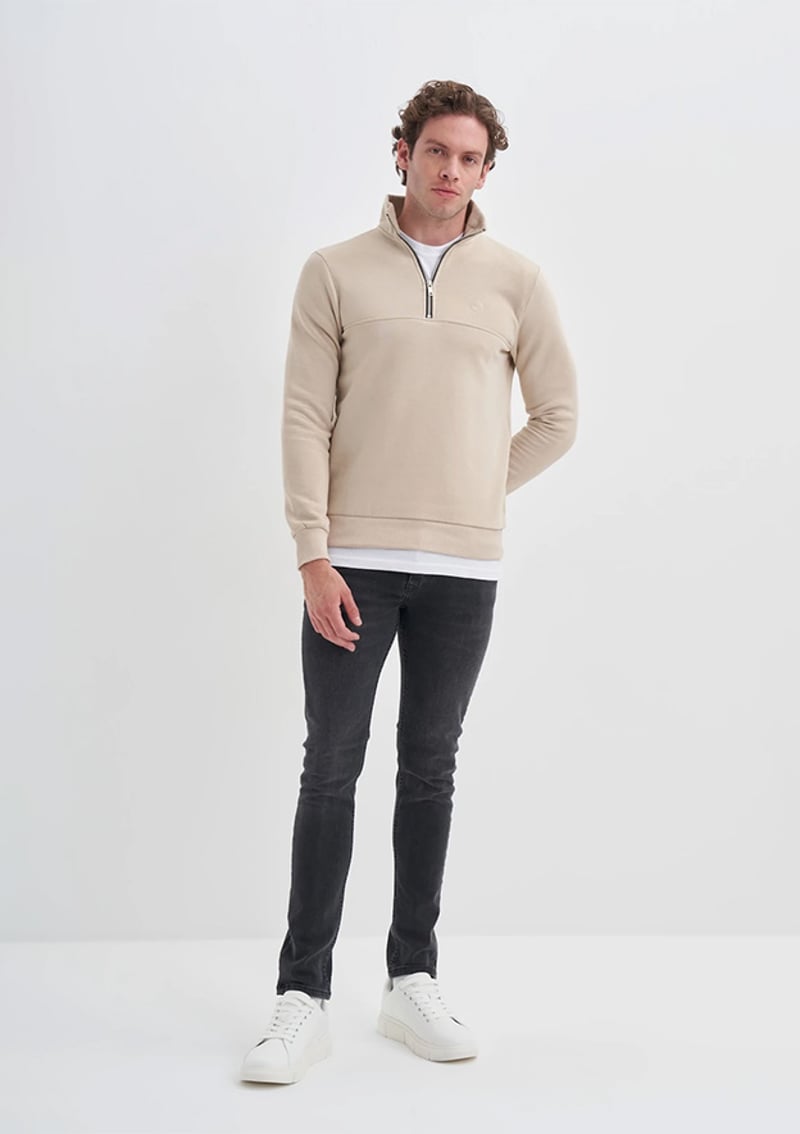 56180 Erkek Bej Sweatshirt
