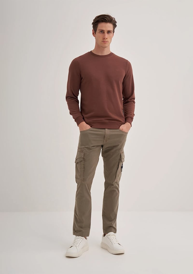 56100 Erkek Kahverengi Sweatshirt