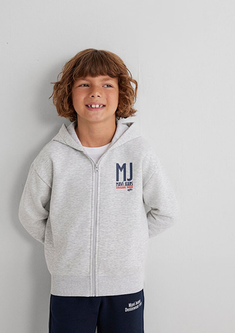 M6S10138-88467 Erkek Çocuk Gri Sweatshirt