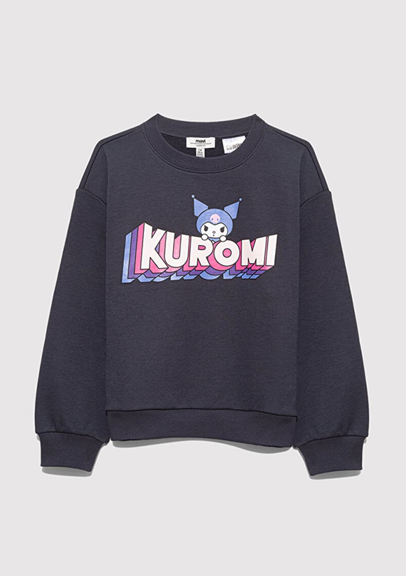 M7S10139-70087 Kız Çocuk Siyah Sweatshirt
