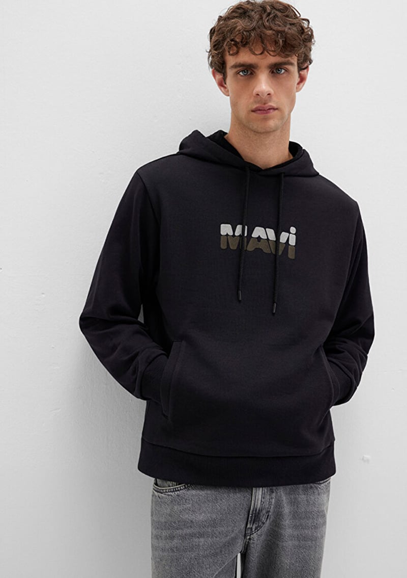 M0S10395-900 Erkek Siyah Sweatshirt