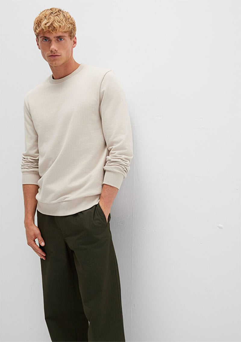 M0S10457-35111 Erkek Bej Sweatshirt