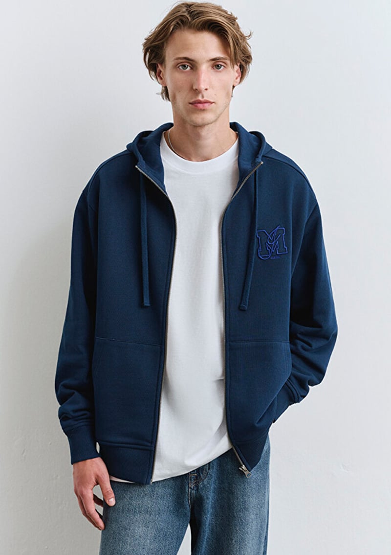 M0S10392-89353 Erkek Mavi Sweatshirt