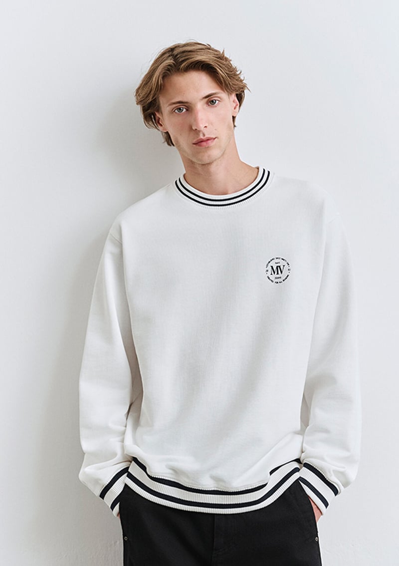 M0S10378-70057 Erkek Beyaz Sweatshirt