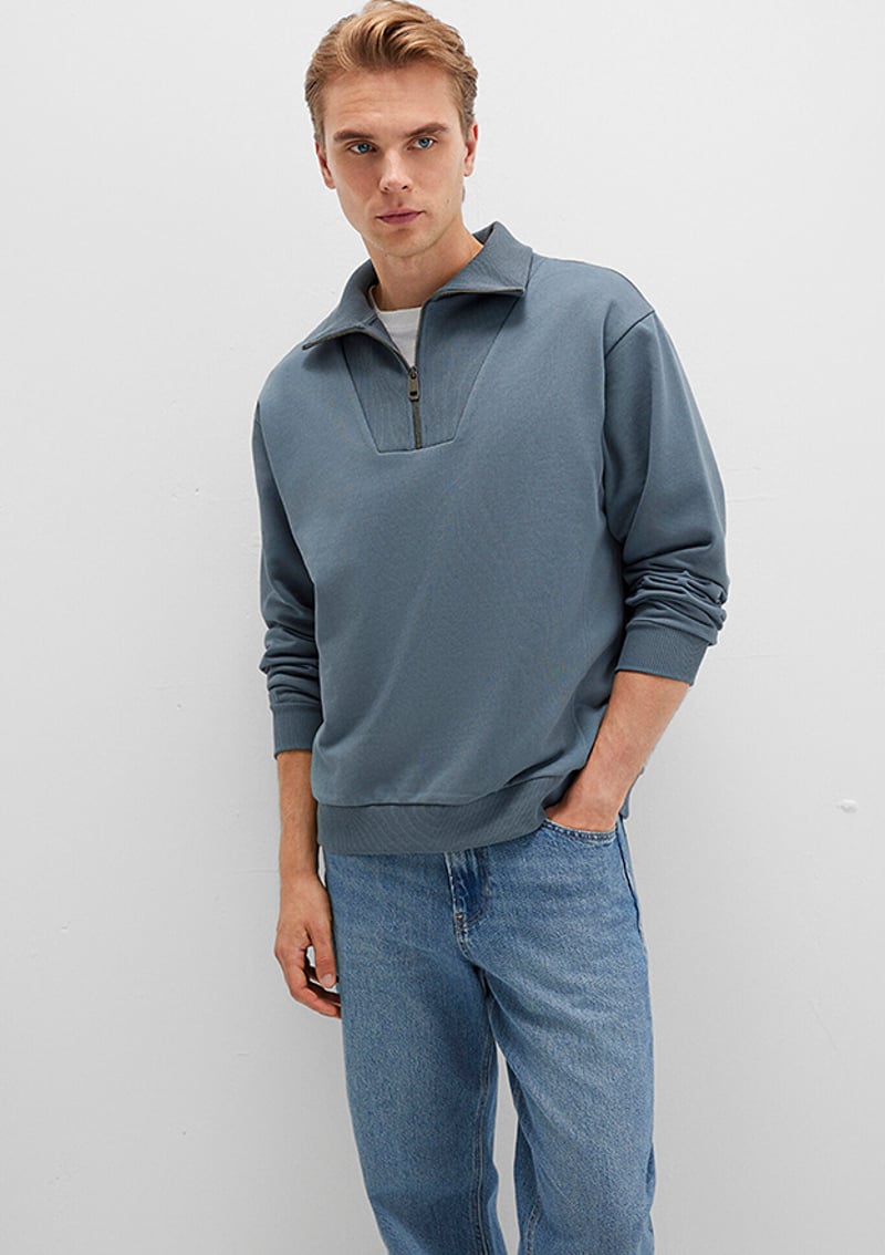 M0S10278-80889 Erkek Gri Sweatshirt