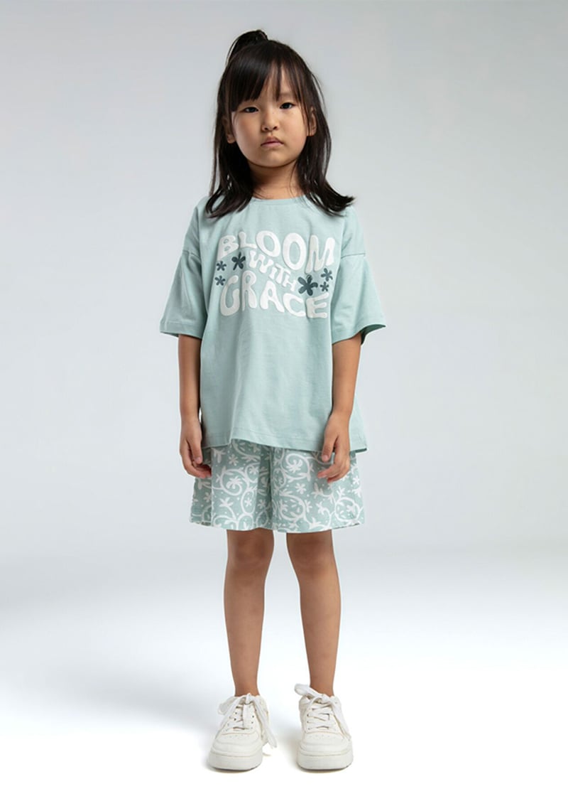 Rp3621-G Kız Çocuk Yeşil Pijama