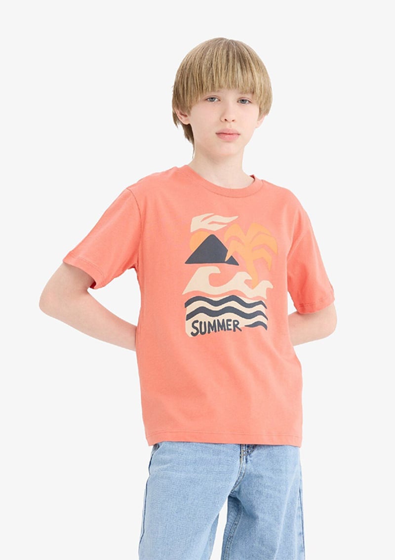 E6317A8Ydva Erkek Çocuk Turuncu Kısa Kol T-shirt