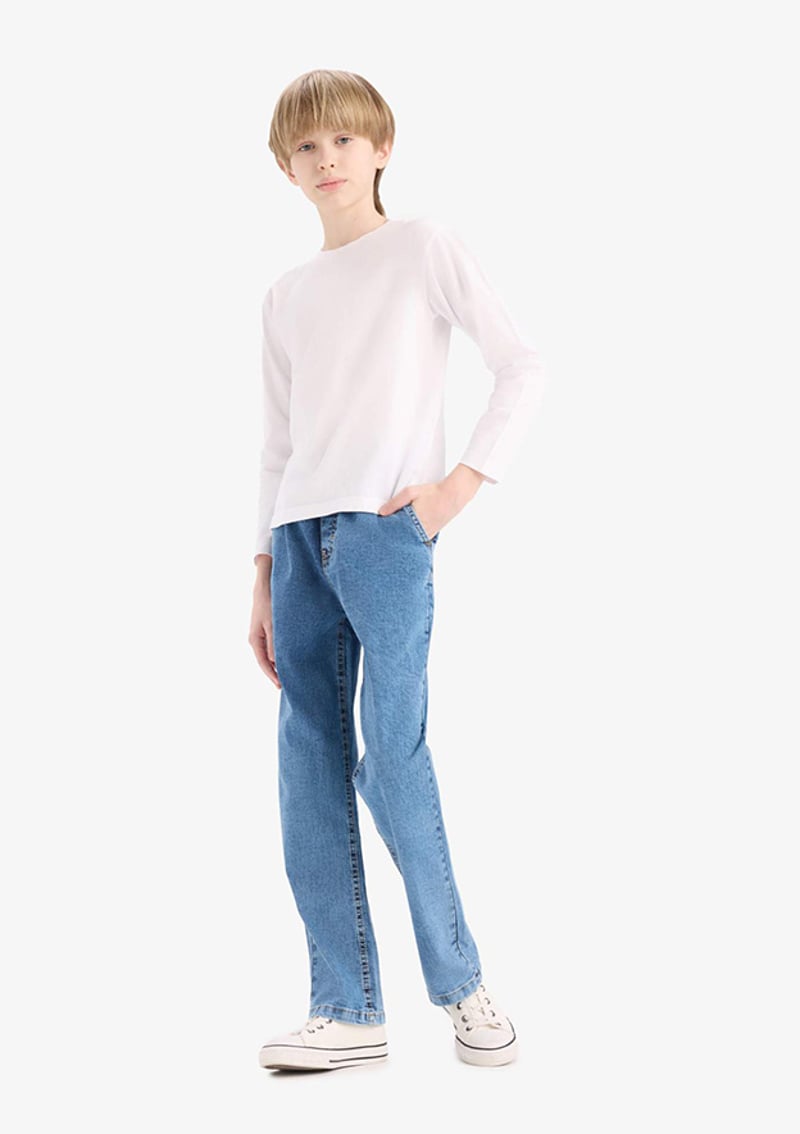 E1051A8Dfa Erkek Çocuk Mavi Jean Pantolon