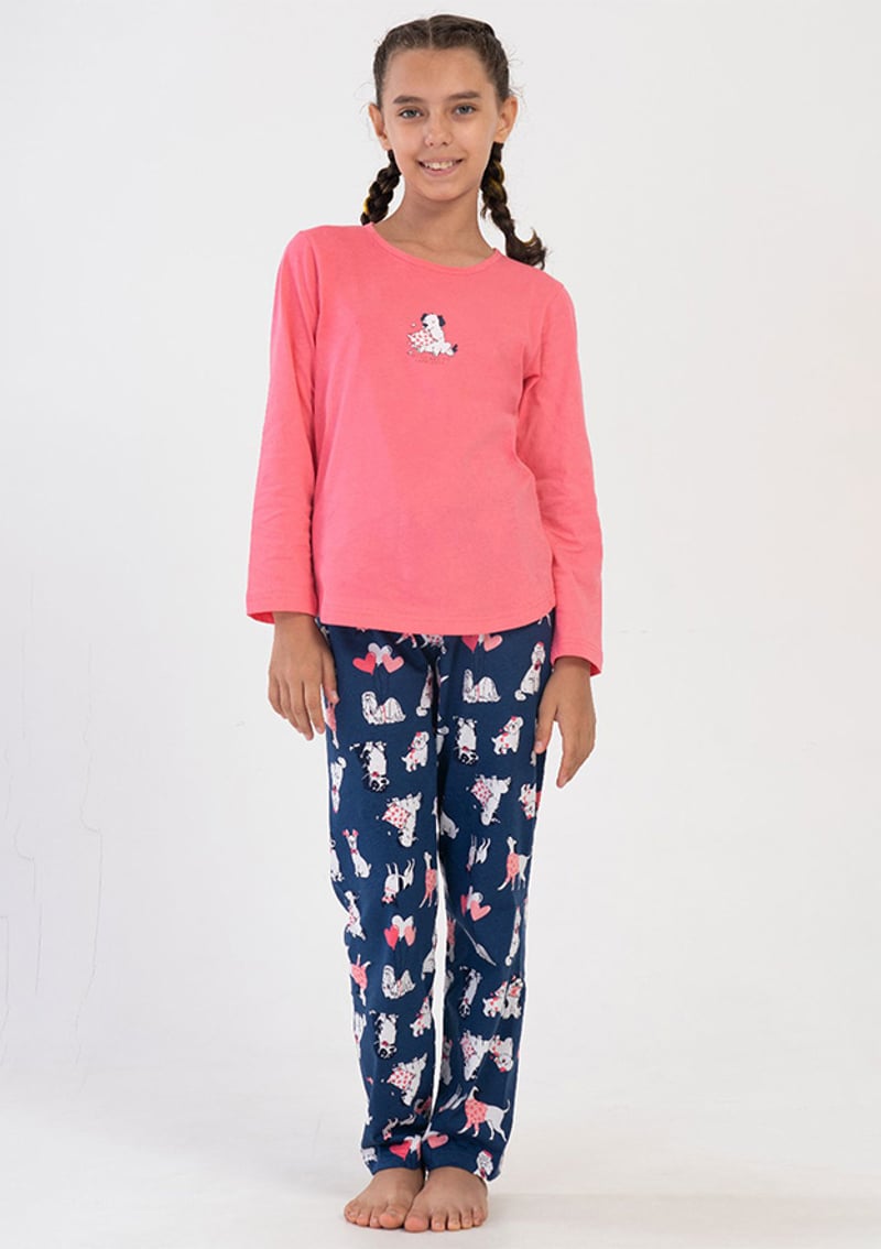 4050640862 Kız Çocuk Pembe Pijama