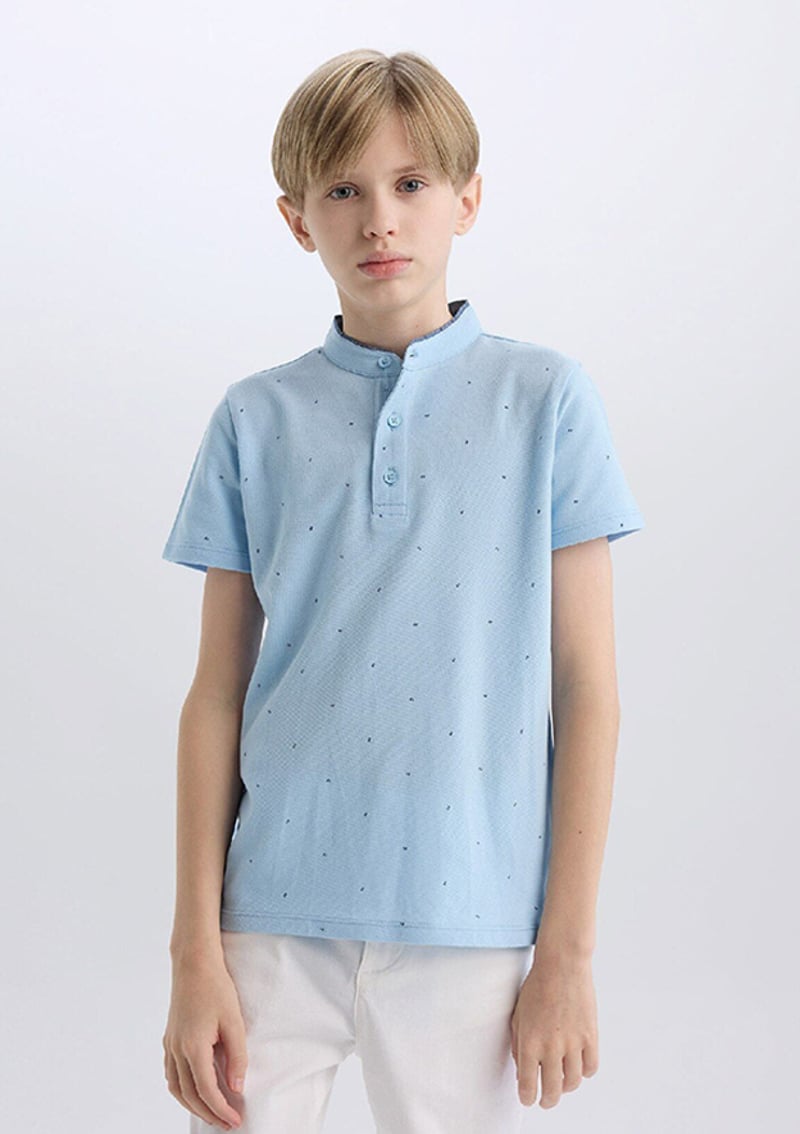 B5938A8Trvc1 Erkek Çocuk Mavi Polo Yaka T-shirt