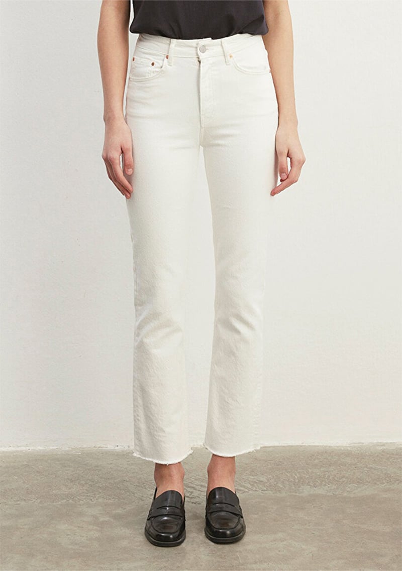 M101441-81364 Kadın Beyaz Jean Pantolon