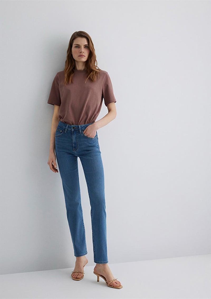M1074689169 Kadın Sarı Jean Pantolon