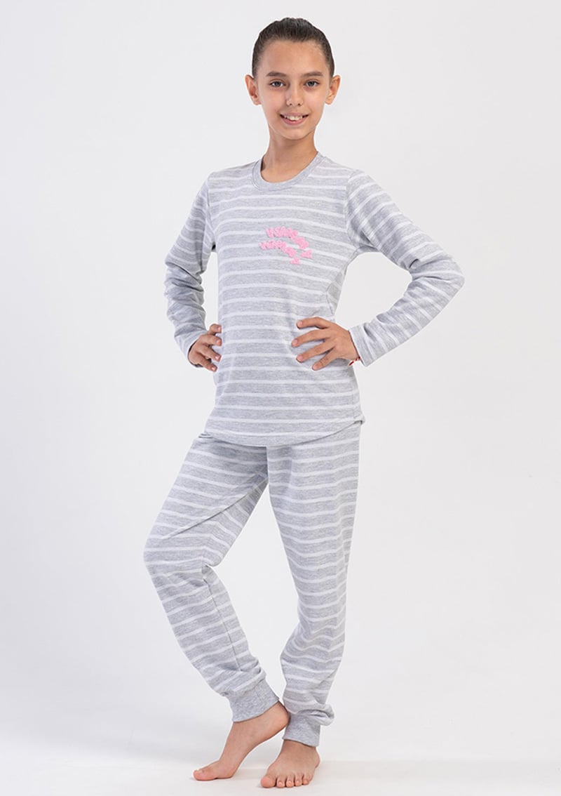4030180000 Kız Çocuk Gri Pijama