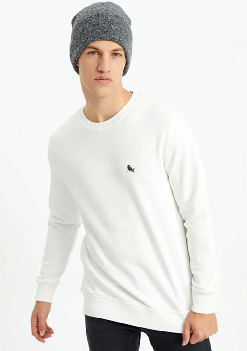 Tc1903 Unisex Yetişkin Beyaz Sweatshirt