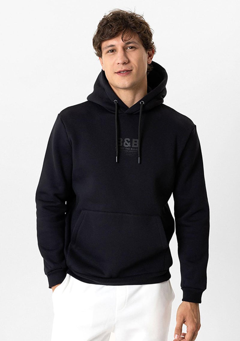 B34W12035 Erkek Siyah Sweatshirt