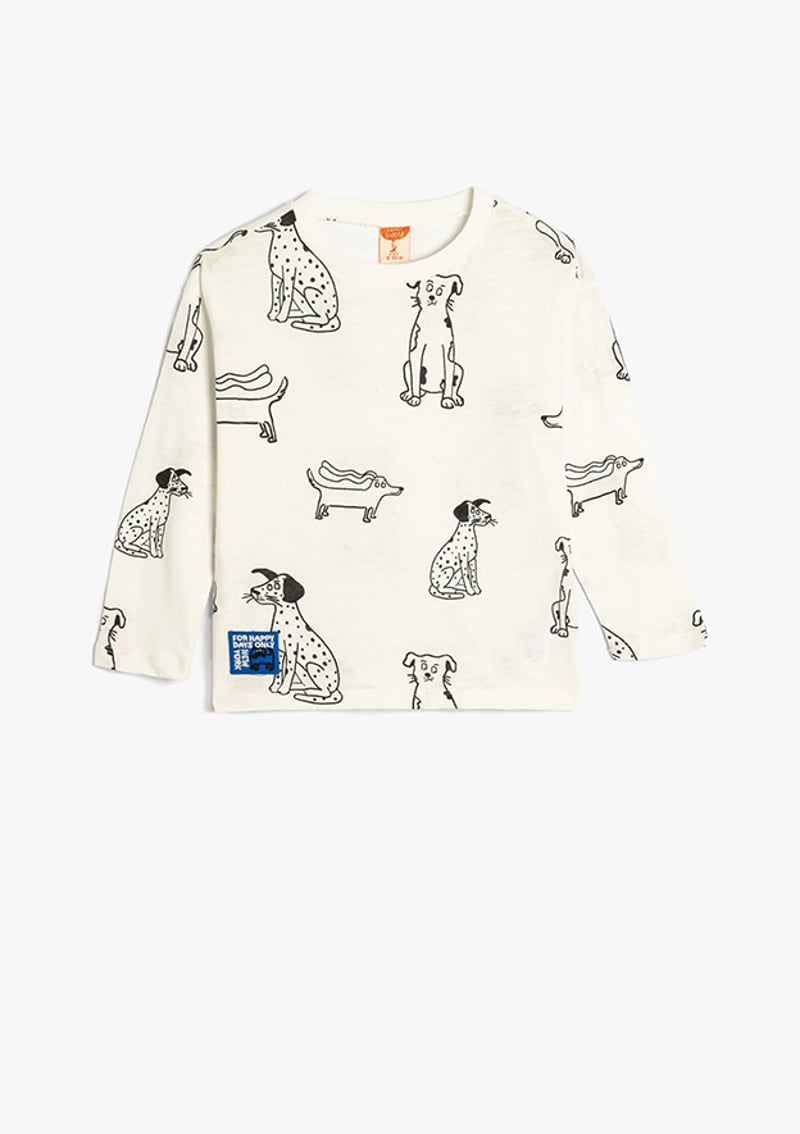 5Wmb10154Tk Erkek Bebek Beyaz Baskılı T-shirt