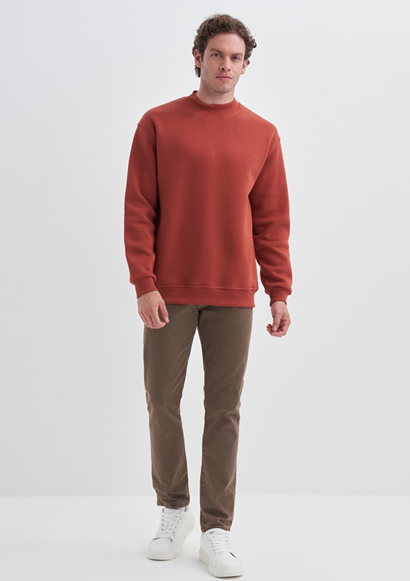 24Kceeo05249 Erkek Turuncu Sweatshirt