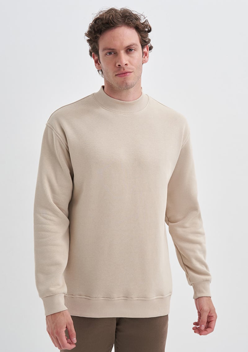 24Kceeo05249 Erkek Bej Sweatshirt