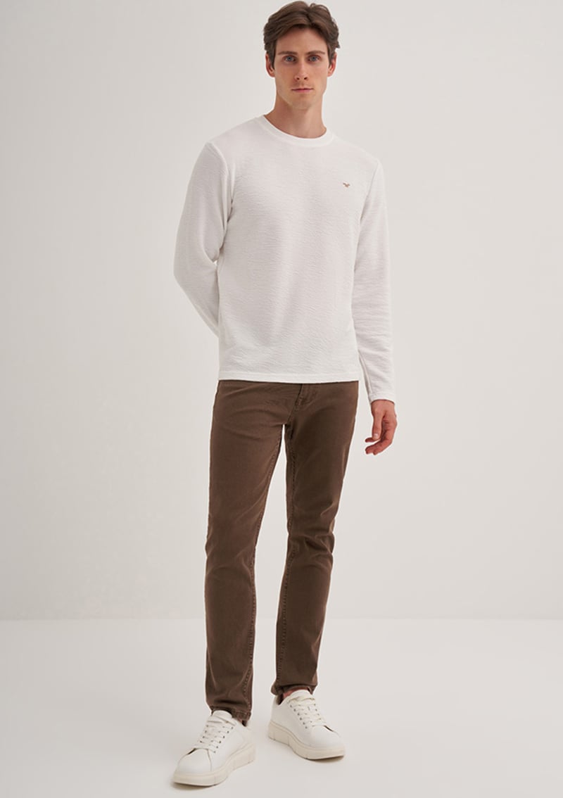 24Kceeo05069 Erkek Beyaz Sweatshirt