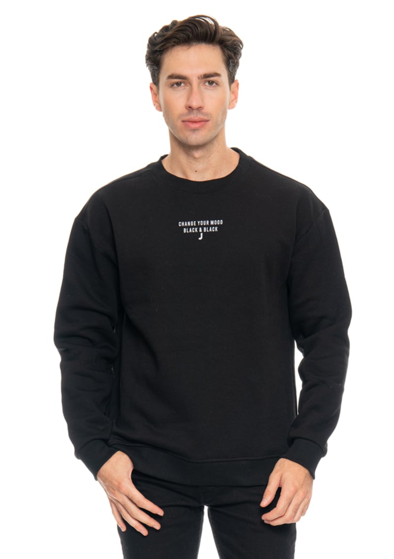 23Kjeeo05107 Erkek Siyah Sweatshirt