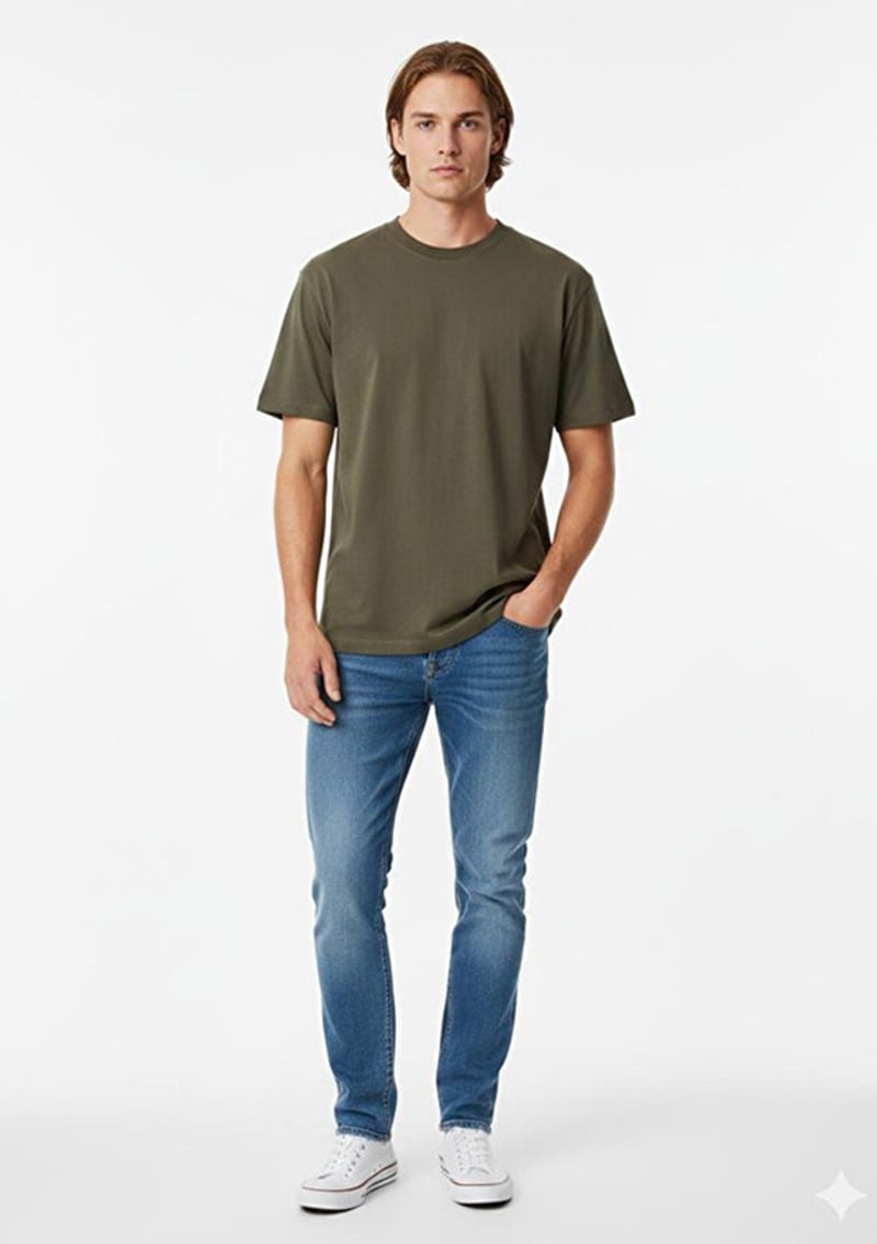 Tc9091 Erkek Yeşil T-shirt