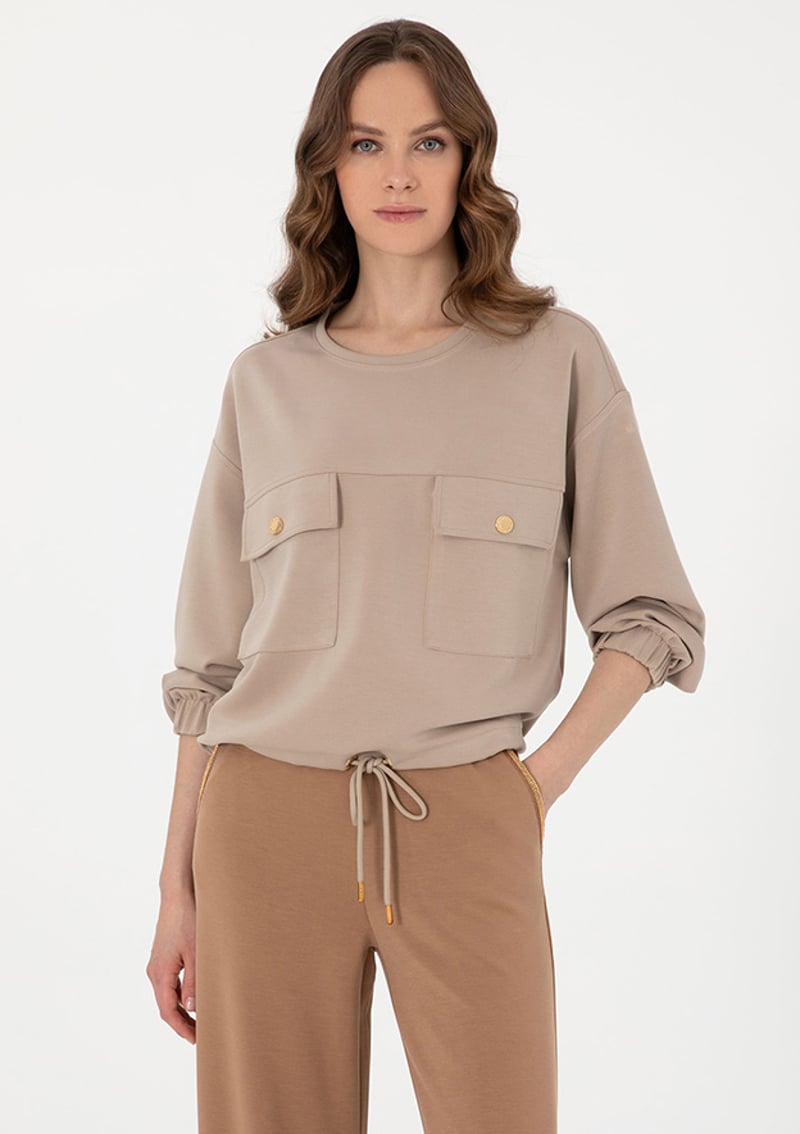 T117058144.2120793 Kadın Bej Sweatshirt