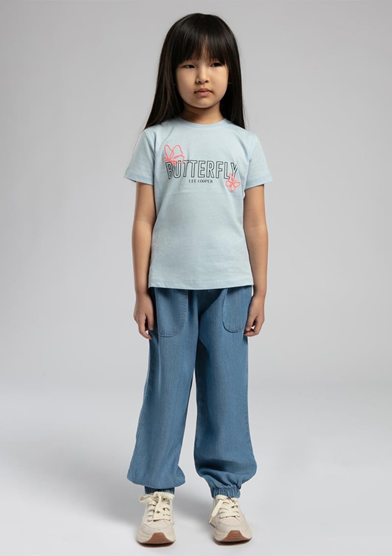 252 Lcg 242003 Kız Çocuk Mavi Baskılı T-shirt