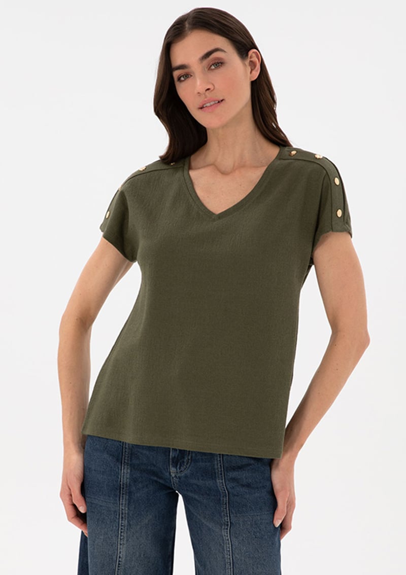 T117058873.2122101 Kadın Yeşil Regular T-shirt