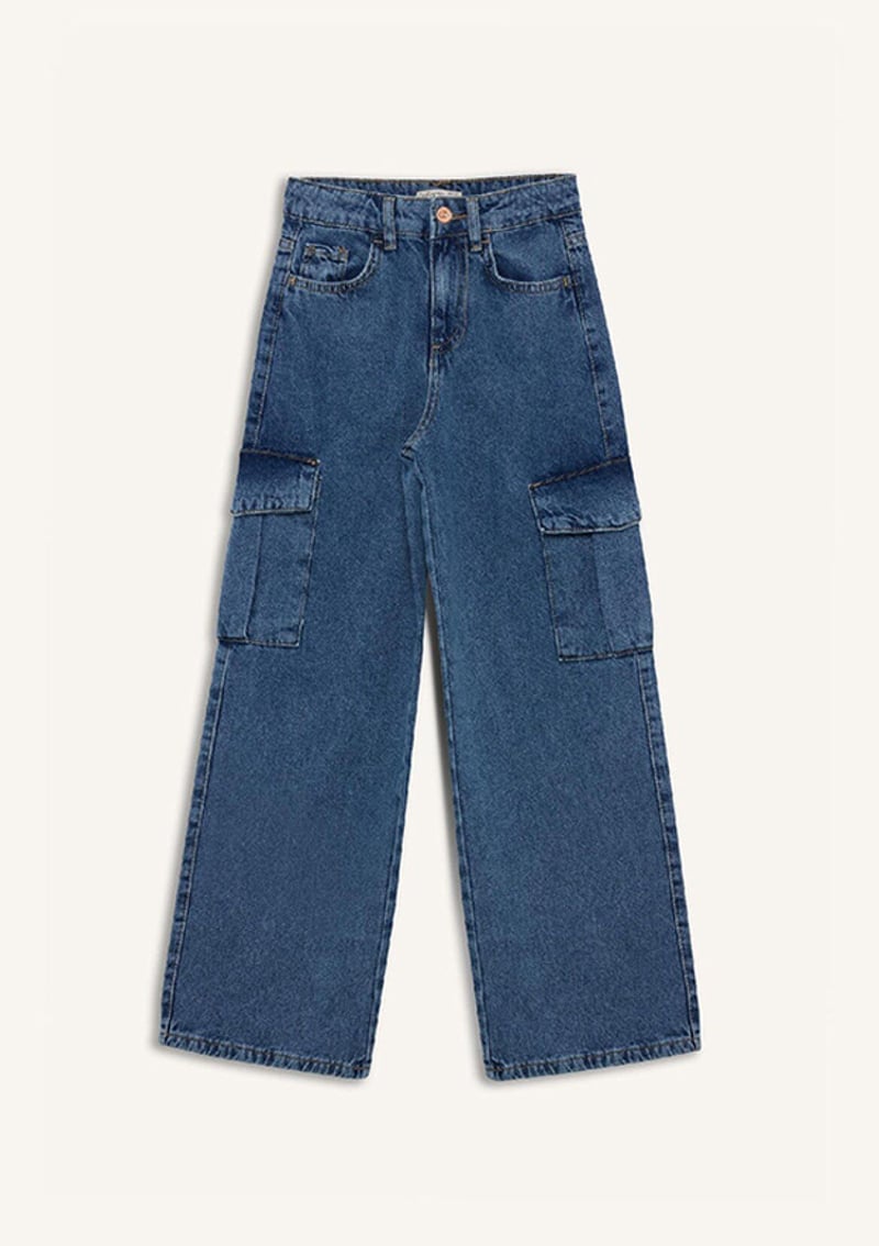 D7091A8Tra Kız Çocuk Mavi Jean Pantolon