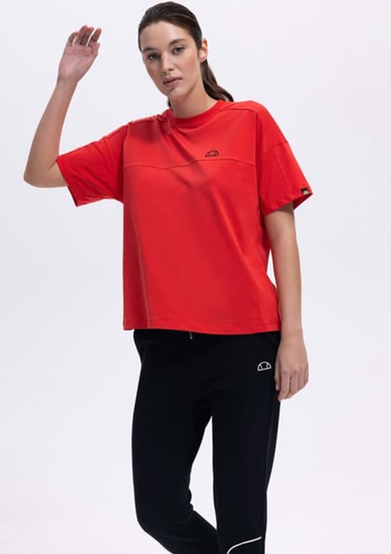 Ef394 Kadın Kırmızı Baskılı T-shirt