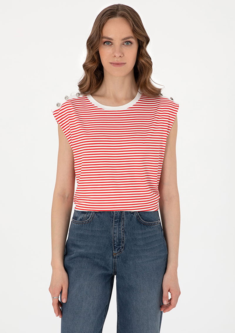 T117061146.2213895 Kadın Kırmızı Regular T-shirt
