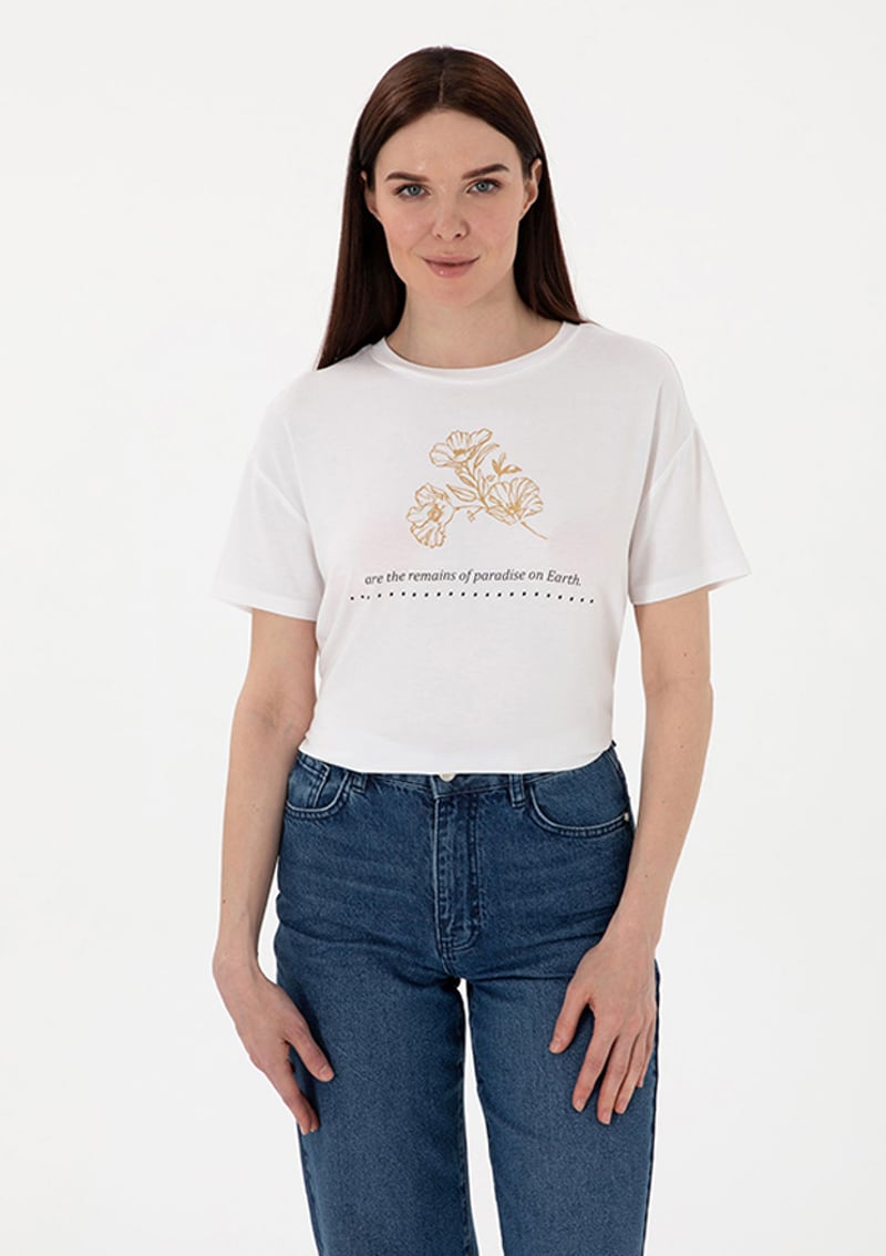 T117061054.2171116 Kadın Beyaz Regular T-shirt