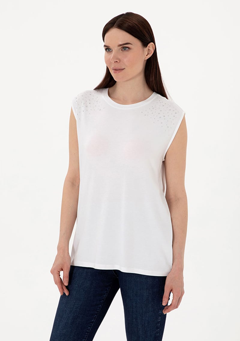 T117060890.2217892 Kadın Beyaz Regular T-shirt