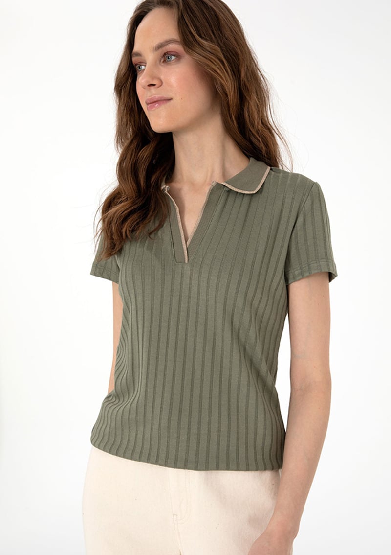 T117060966.2174906 Kadın Yeşil Basic T-shirt