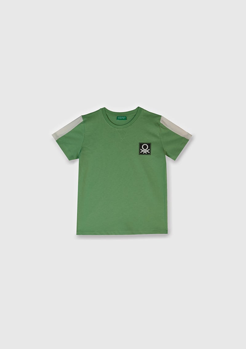 17008 Erkek Çocuk Yeşil Basic T-shirt